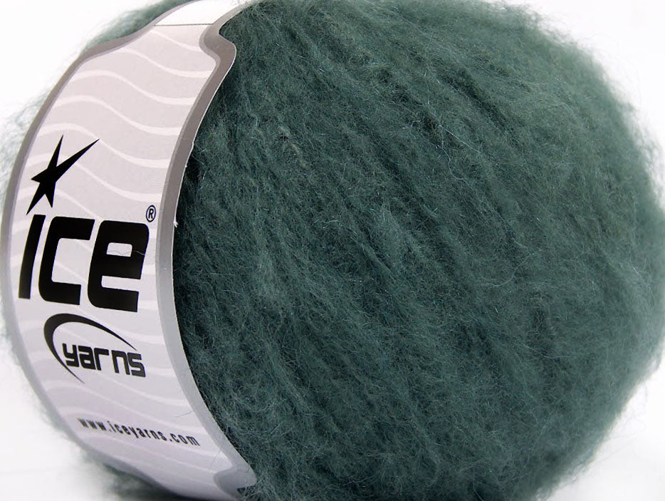 Lot of 8 Skeins Ice Yarns PIUMOTTO MOHAIR (20% Mohair 10% Wool) Yarn Hunter Green