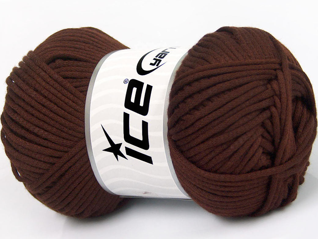 Lot of 4 x 100gr Skeins Ice Yarns TUBE VISCOSE (73% Viscose) Yarn Coffee Brown