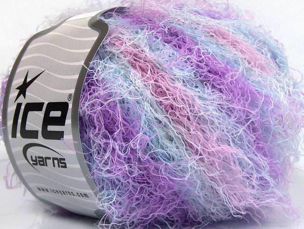 Lot of 8 Skeins Ice Yarns MODENA VISCOSE (40% Viscose 30% Wool) Yarn Lilac Light Blue Orchid