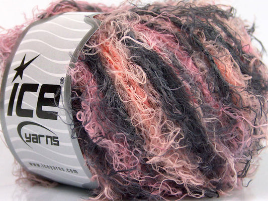 Lot of 8 Skeins Ice Yarns MODENA VISCOSE (40% Viscose 30% Wool) Yarn Black Pink Salmon