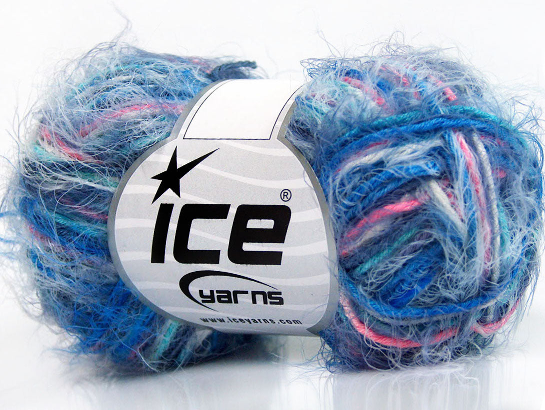 Lot of 8 Skeins Ice Yarns CYCLAMEN Yarn Blue Shades White Turquoise Pink