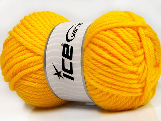 Lot of 4 x 100gr Skeins Ice Yarns ATLAS SUPERBULKY Hand Knitting Yarn Yellow