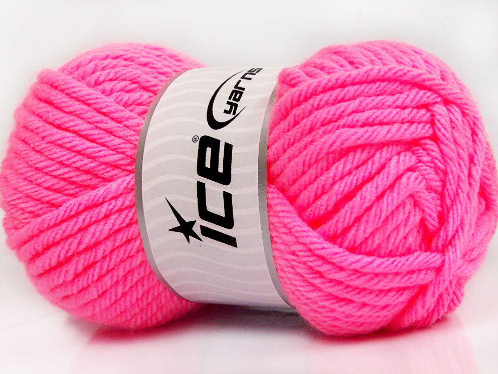 Lot of 4 x 100gr Skeins Ice Yarns ATLAS SUPERBULKY Yarn Neon Pink