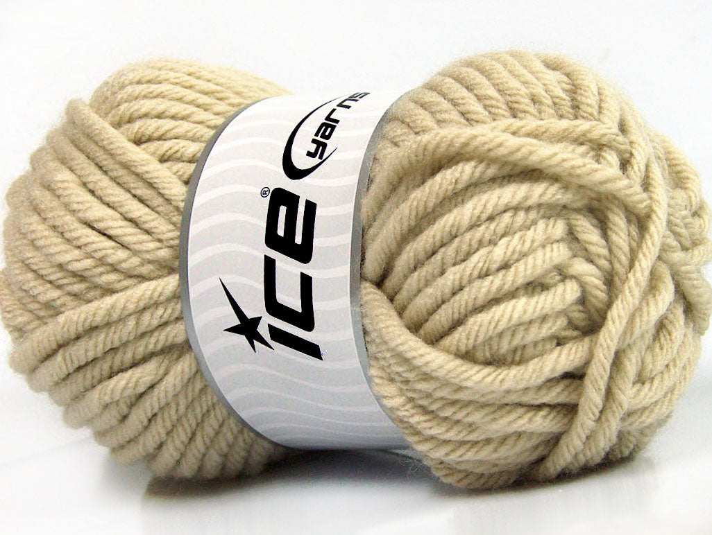 Lot of 4 x 100gr Skeins Ice Yarns ATLAS SUPERBULKY Hand Knitting Yarn Beige