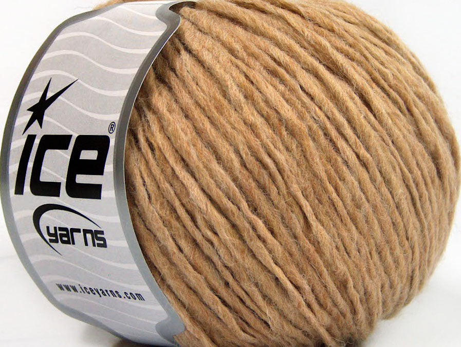 Lot of 8 Skeins Ice Yarns WOOL CORD ARAN (50% Wool) Yarn Cafe Latte