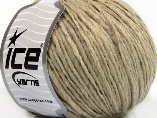 Lot of 8 Skeins ICE WOOL CORD ARAN (50% Wool) Hand Knitting Yarn Beige