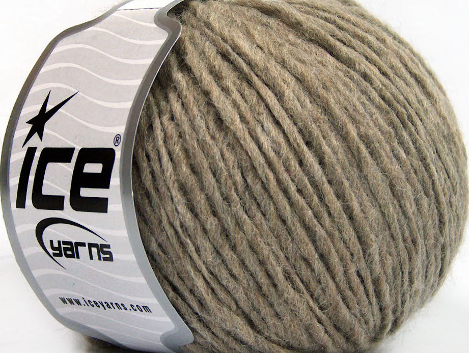 Lot of 8 Skeins Ice Yarns WOOL CORD ARAN (50% Wool) Hand Knitting Yarn Camel