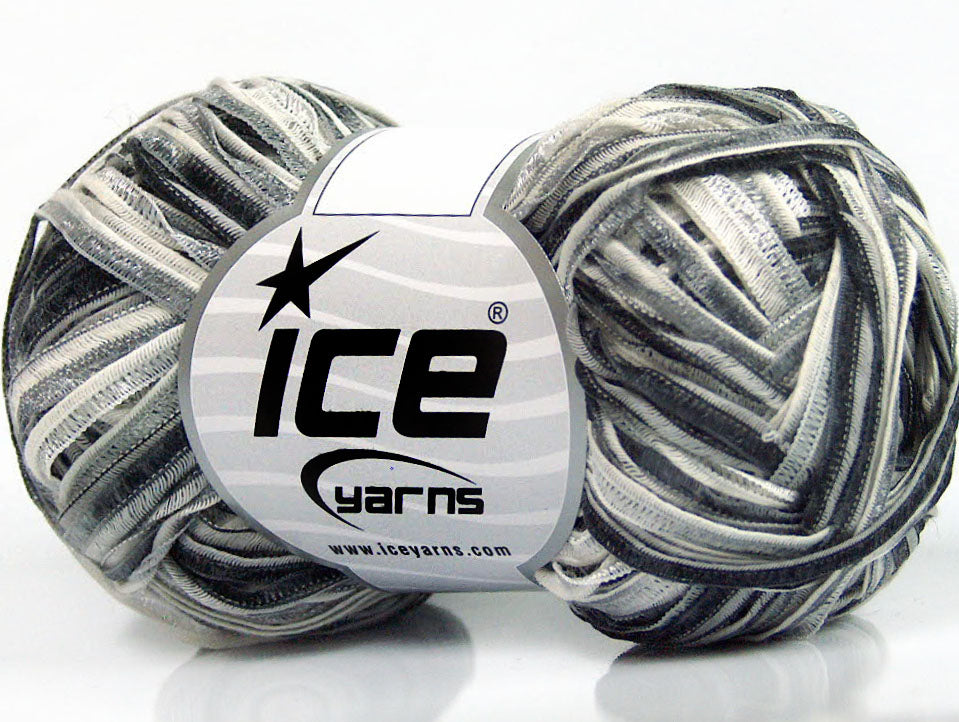Lot of 8 Skeins ICE SALE SUMMER (50% Cotton) Yarn Grey Shades White