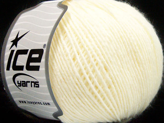 Lot of 8 Skeins ICE SALE PLAIN Hand Knitting Yarn Cream