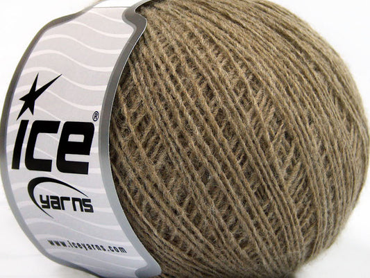 Lot of 8 Skeins Ice Yarns WOOL CORD SPORT (50% Wool) Yarn Camel Melange