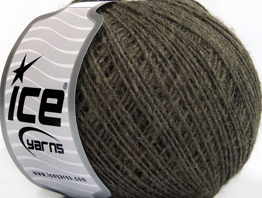 Lot of 8 Skeins Ice Yarns WOOL CORD SPORT (50% Wool) Yarn Dark Camel