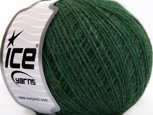 Lot of 8 Skeins ICE WOOL CORD SPORT (50% Wool) Hand Knitting Yarn Jungle Green