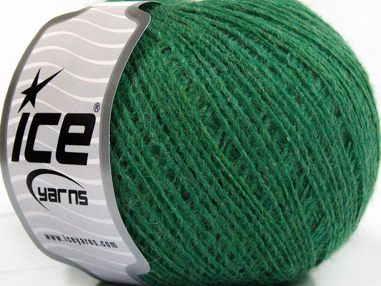 Lot of 8 Skeins Ice Yarns WOOL CORD SPORT (50% Wool) Hand Knitting Yarn Green