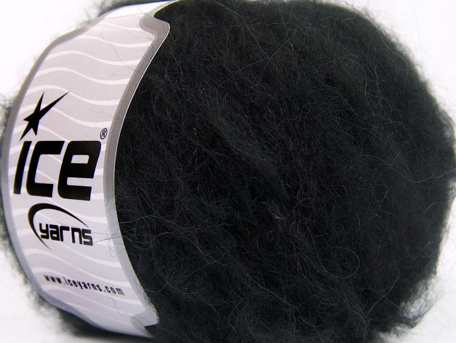 Lot of 8 Skeins ICE KAN MOHAIR (20% Mohair 25% Wool) Hand Knitting Yarn Black