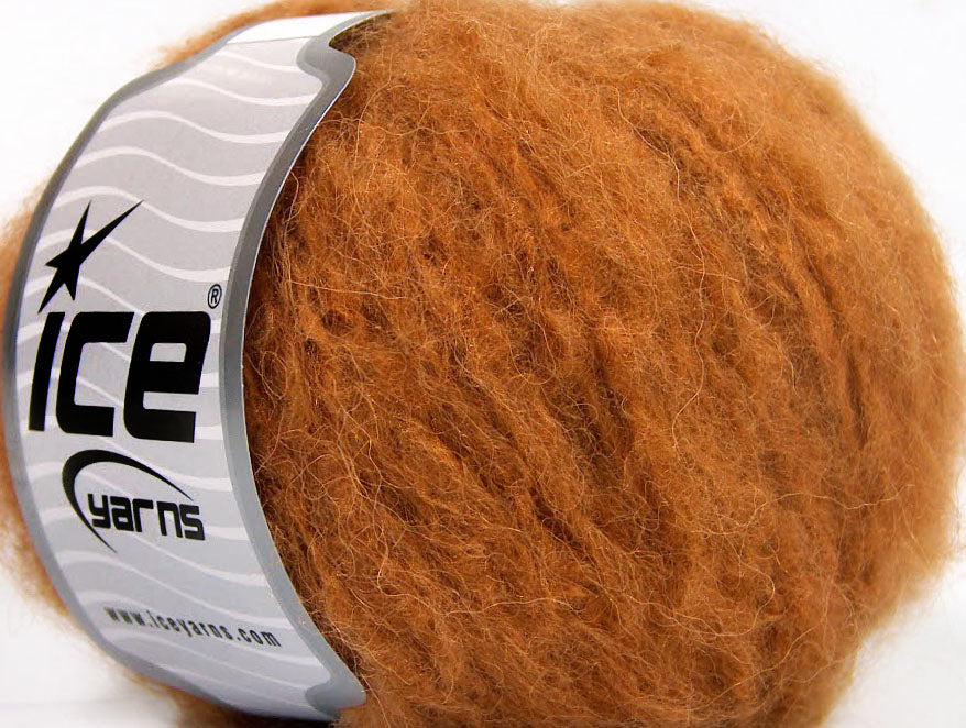 Lot of 8 Skeins ICE KAN MOHAIR (20% Mohair 25% Wool) Yarn Dark Gold