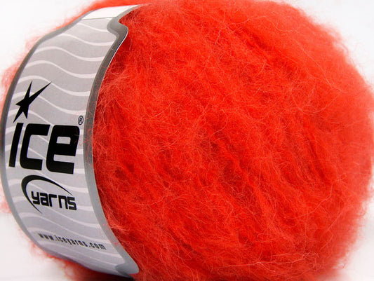 Lot of 8 Skeins ICE KAN MOHAIR (20% Mohair 25% Wool) Yarn Dark Orange