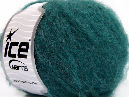 Lot of 8 Skeins ICE KAN MOHAIR (20% Mohair 25% Wool) Yarn Dark Emerald Green