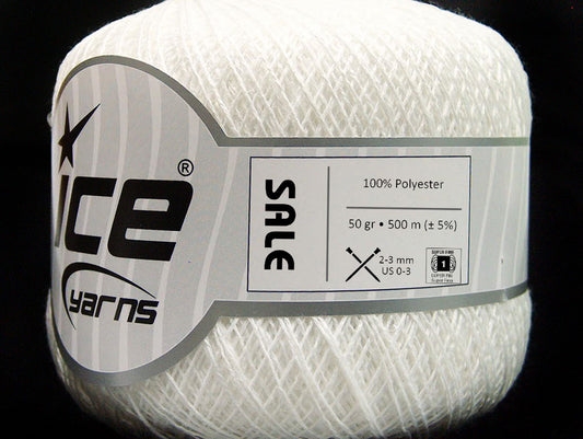 Lot of 6 Skeins Ice Yarns SALE BEAD-SEQUIN Hand Knitting Yarn White