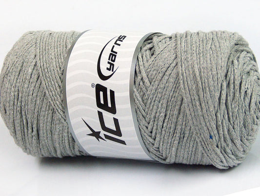 250 gr ICE YARNS MACRAME COTTON BULKY (100% Cotton) Yarn Light Grey