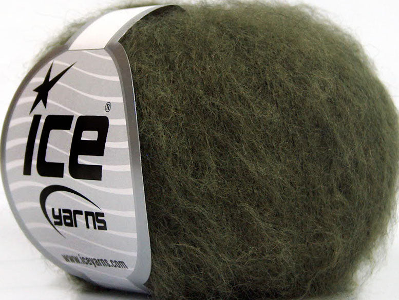 Lot of 10 Skeins ICE KID MOHAIR FINE (30% Kid Mohair) Yarn Dark Green