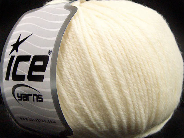 Lot of 6 Skeins ICE PURE MERINO WORSTED (100% Merino Wool) Yarn Cream