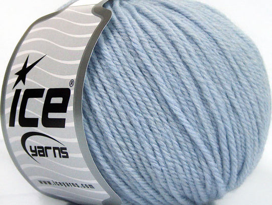 Lot of 6 Skeins ICE PURE MERINO WORSTED (100% Merino Wool) Yarn Light Blue