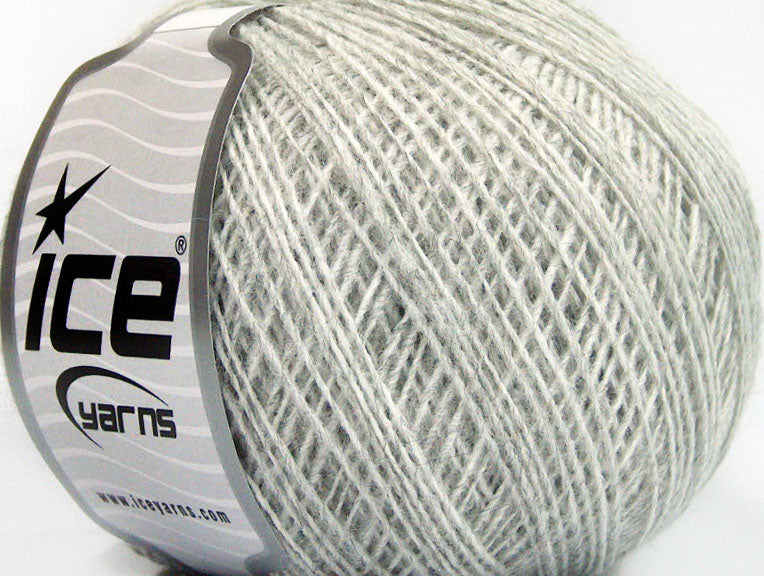 Lot of 8 Skeins ICE ACRYL CORD FINE Hand Knitting Yarn Light Grey