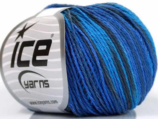 Lot of 8 Skeins Ice Yarns VENICE Yarn Blue Shades Anthracite Black