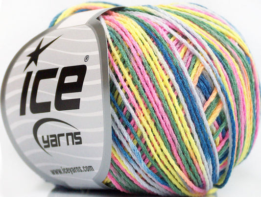 Lot of 8 Skeins Ice Yarns VENICE Yarn Neon Yellow Khaki Blue Pink lilac