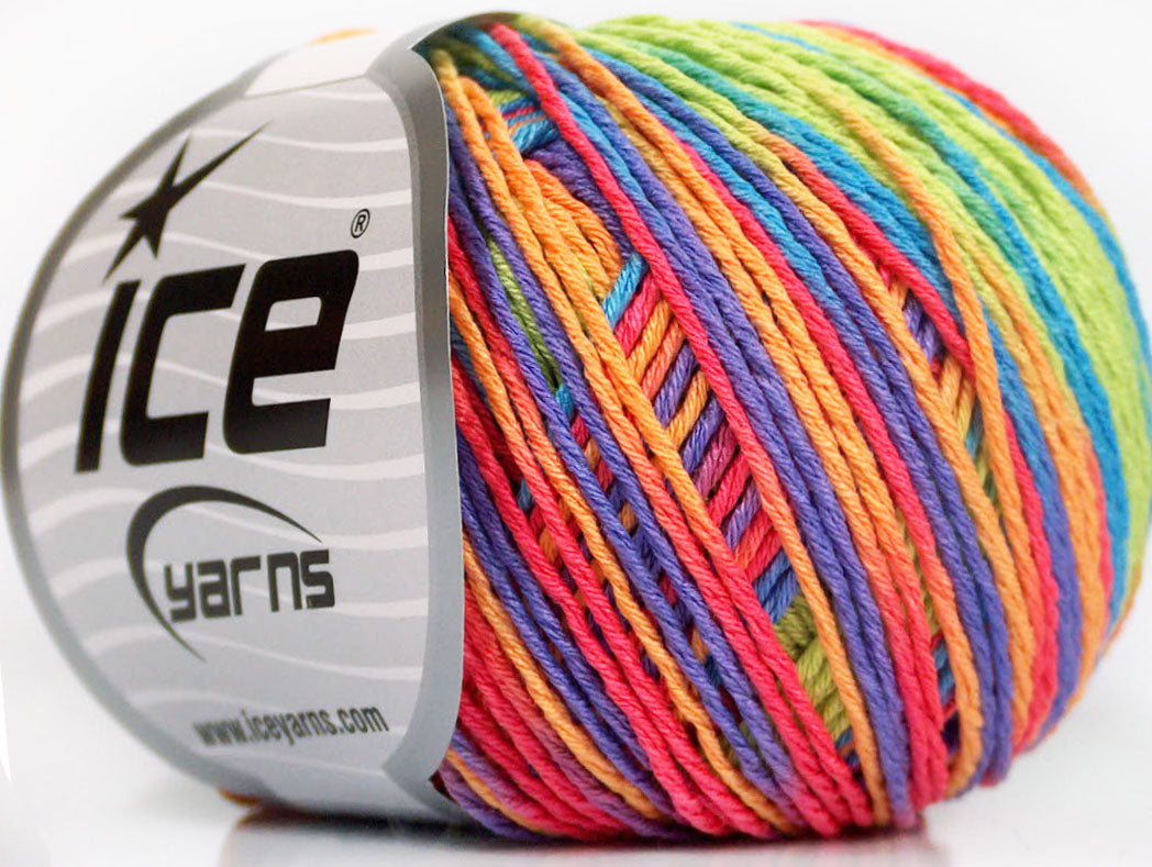 Lot of 8 Skeins Ice Yarns VENICE Yarn Blue Purple Green Orange Salmon