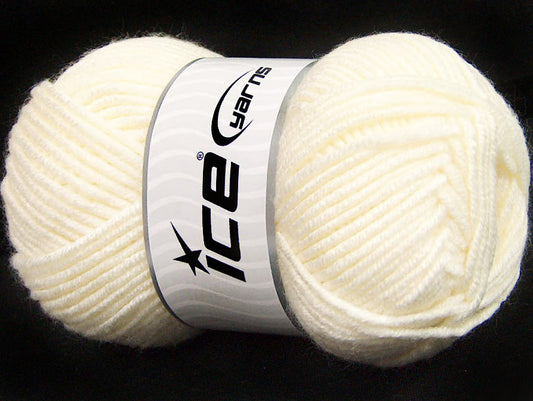 Lot of 4 x 100gr Skeins Ice Yarns LACQUER Hand Knitting Yarn Light Cream