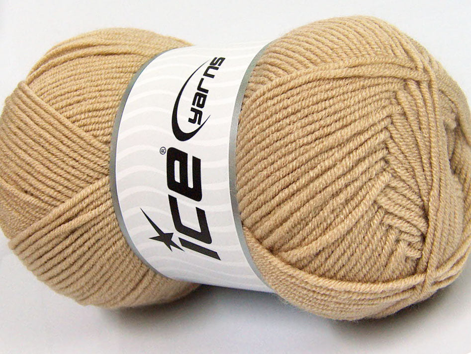 Lot of 4 x 100gr Skeins Ice Yarns CLASSIC ARAN Hand Knitting Yarn Light Camel