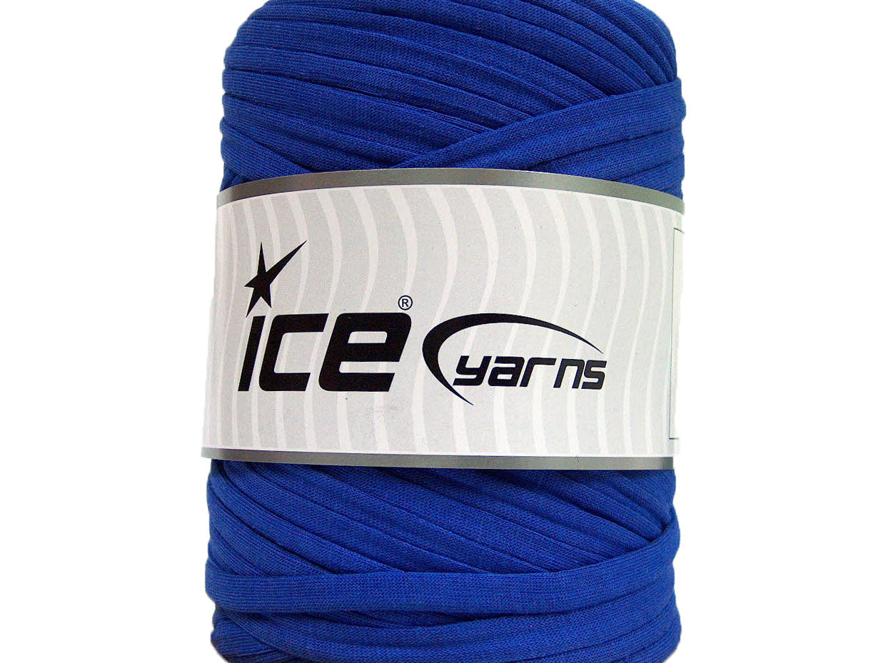 250 gr ICE UPCYCLED FABRIC 250 (95% Cotton 5% Elastan) Hand Knitting Yarn Blue