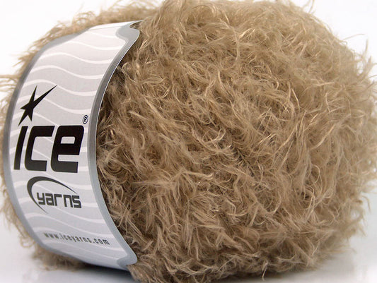 Lot of 8 Skeins Ice Yarns SALE EYELASH Hand Knitting Yarn Camel