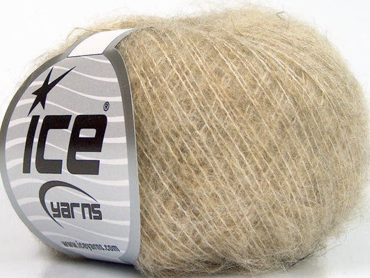 Lot of 10 Skeins ICE KID MOHAIR FINE (30% Kid Mohair) Yarn Cafe Latte