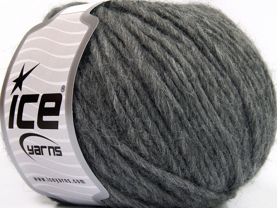Lot of 8 Skeins ICE WOOL CORD ARAN (50% Wool) Hand Knitting Yarn Grey