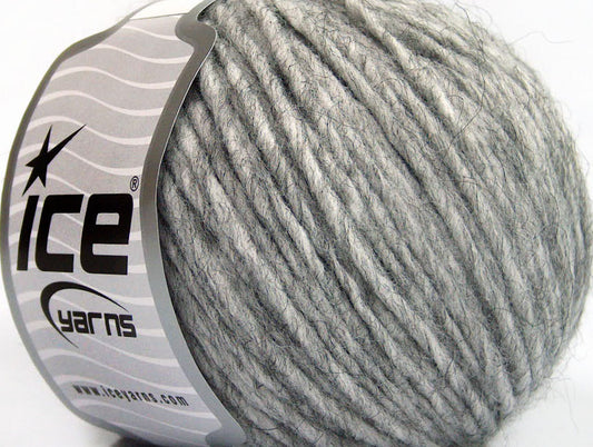 Lot of 8 Skeins ICE WOOL CORD ARAN (50% Wool) Hand Knitting Yarn Light grey