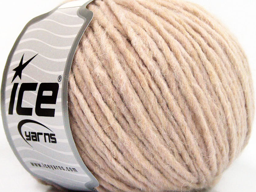 Lot of 8 Skeins ICE WOOL CORD ARAN (50% Wool) Hand Knitting Yarn Powder Pink