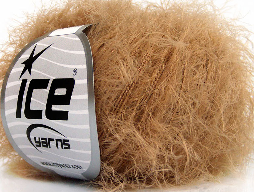 Lot of 8 Skeins ICE TECHNO Hand Knitting Yarn Light Brown