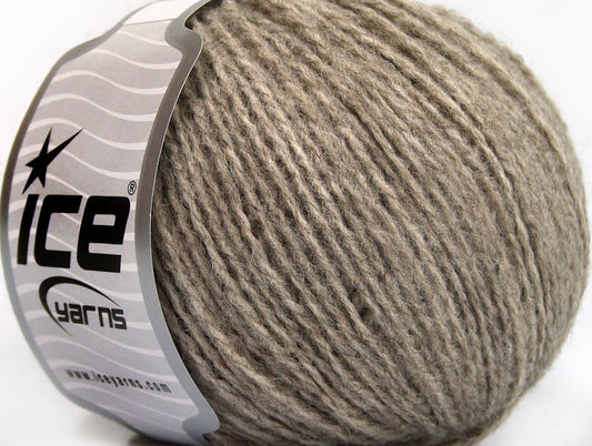 Lot of 8 Skeins Ice Yarns WOOL LIGHT (50% Wool) Hand Knitting Yarn Beige