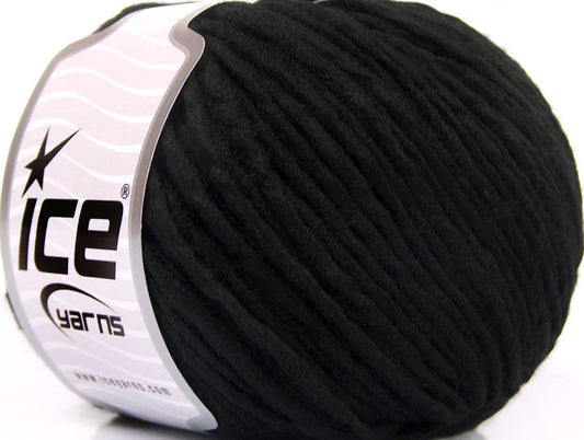 Lot of 8 Skeins Ice Yarns ACRYL CORD WORSTED Hand Knitting Yarn Black