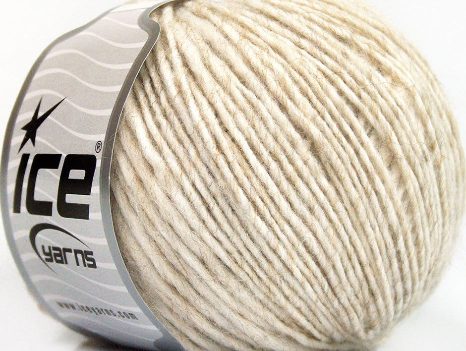 Lot of 6 Skeins ICE SALE WINTER (50% Wool) Hand Knitting Yarn Beige
