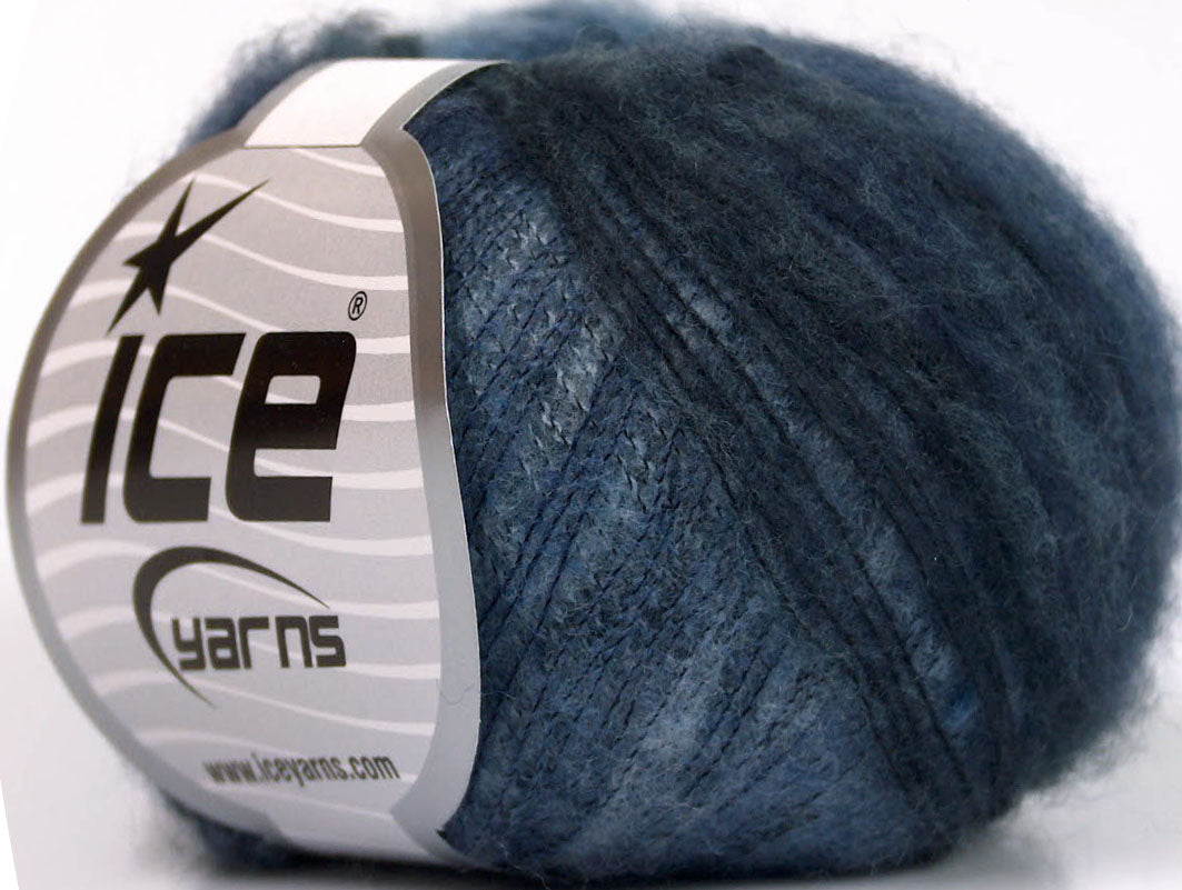 Lot of 10 Skeins ICE KID MOHAIR FLAMME (37% Kid Mohair) Yarn Navy Blue Shades