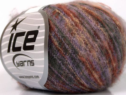 Lot of 10 Skeins ICE KID MOHAIR FLAMME (37% Kid Mohair) Yarn Lilac Beige Copper Grey