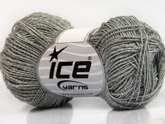 Lot of 8 Skeins Ice Yarns GINA VISCOSE (35% Viscose) Yarn Light Grey