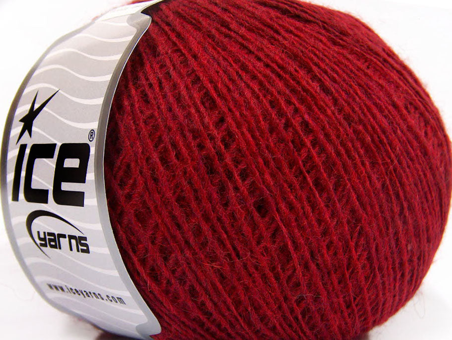 Lot of 8 Skeins ICE ROSE ALPACA (25% Alpaca 20% Wool) Yarn Dark Red