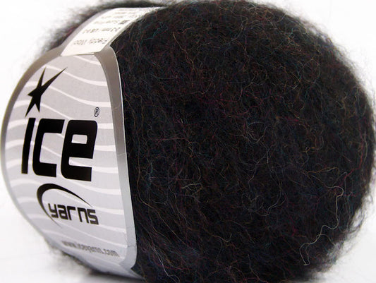 Lot of 10 Skeins Ice Yarns FREDDY WOOL (26% Wool 16% Viscose) Yarn Black Melange