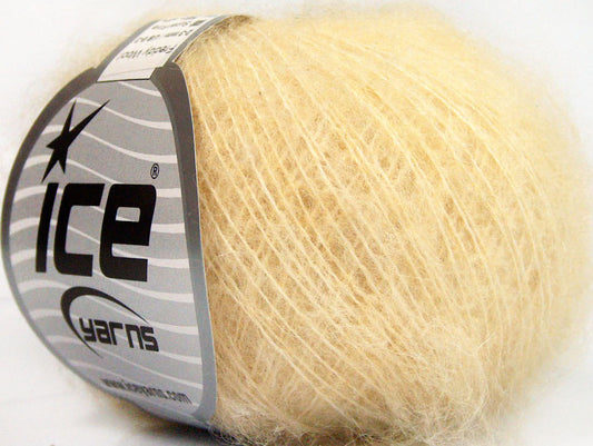 Lot of 10 Skeins ICE FREDDY WOOL (26% Wool 16% Viscose) Yarn Dark Cream