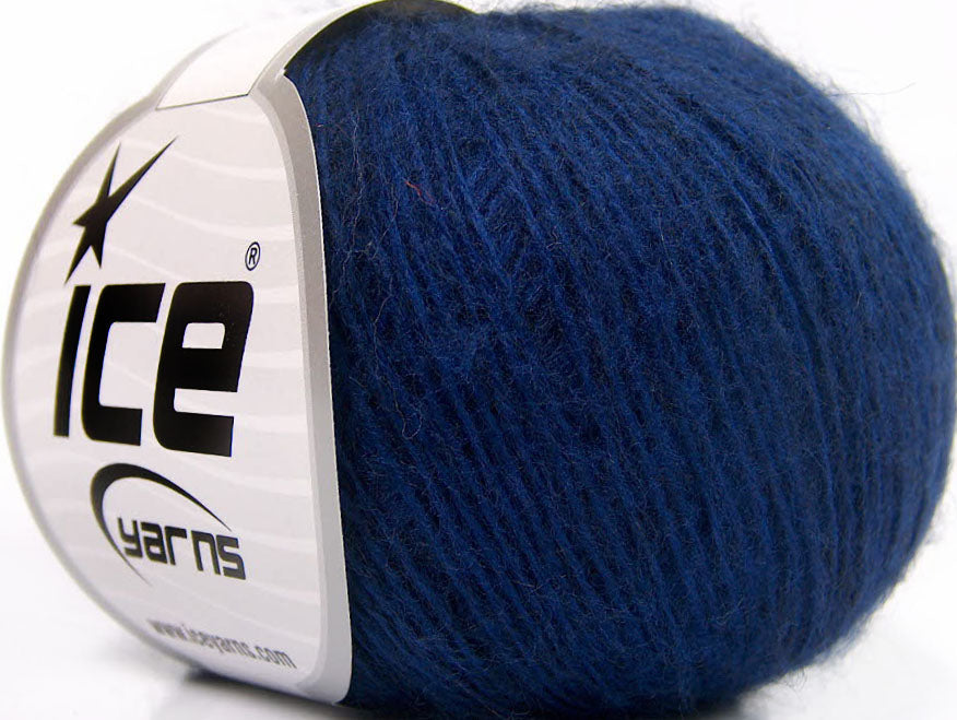 Lot of 8 Skeins ICE MOHAIR FINE (30% Mohair 20% Wool) Hand Knitting Yarn Blue
