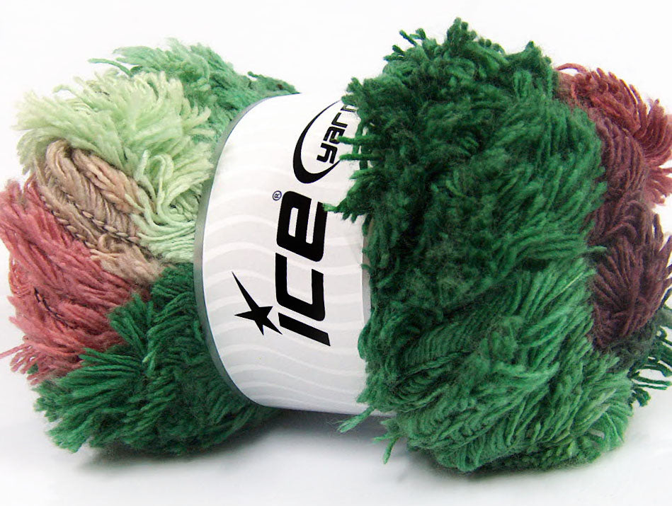 Lot of 4 x 100gr Skeins Ice Yarns LAMBKIN COLOR Yarn Green Shades Maroon Orchid Lilac